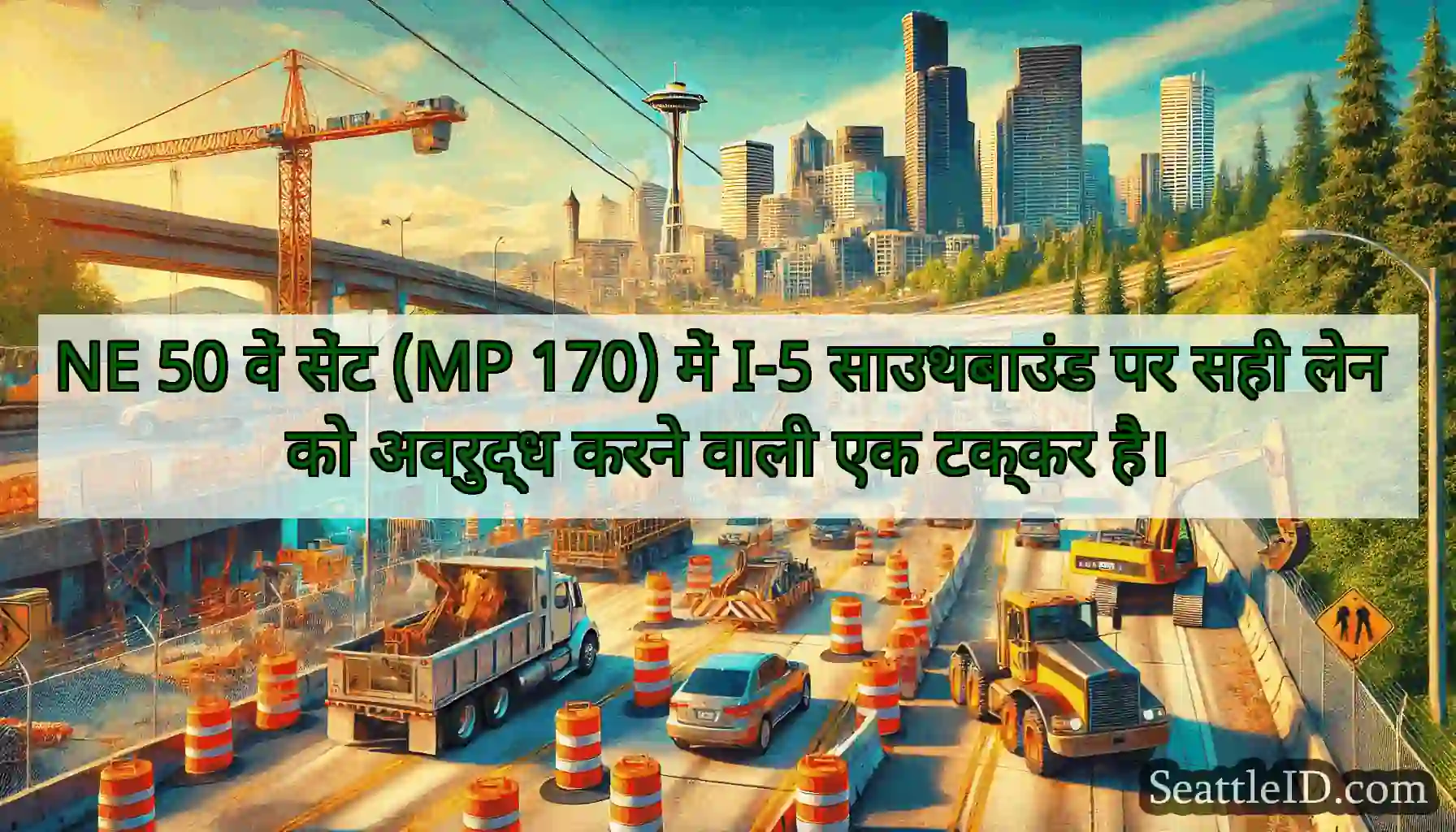 NE 50 वें सेंट (MP 170) में I-5 साउथबाउंड पर सही