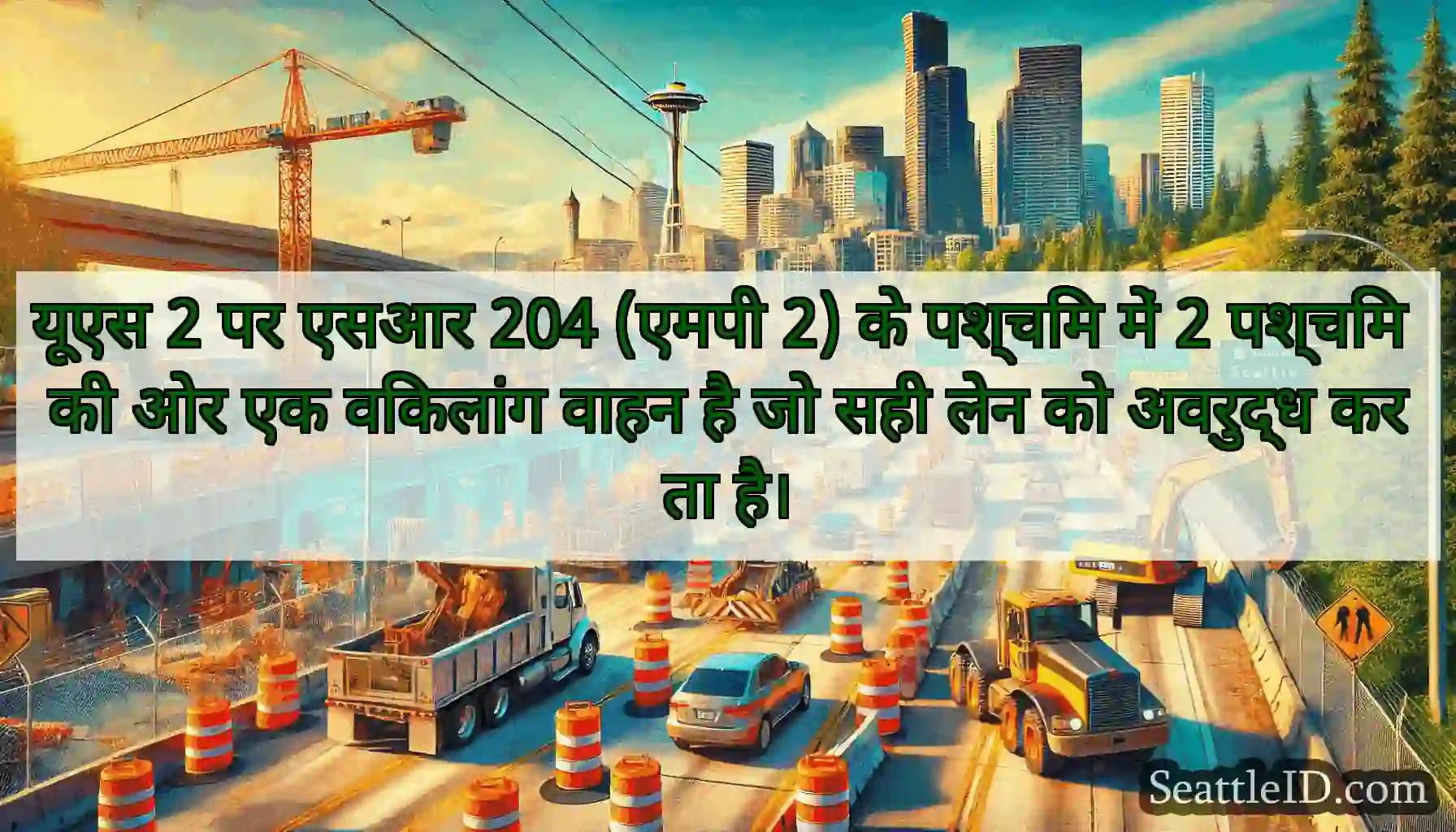 यूएस 2 पर एसआर 204 (एमपी 2) के पश्चिम में 2