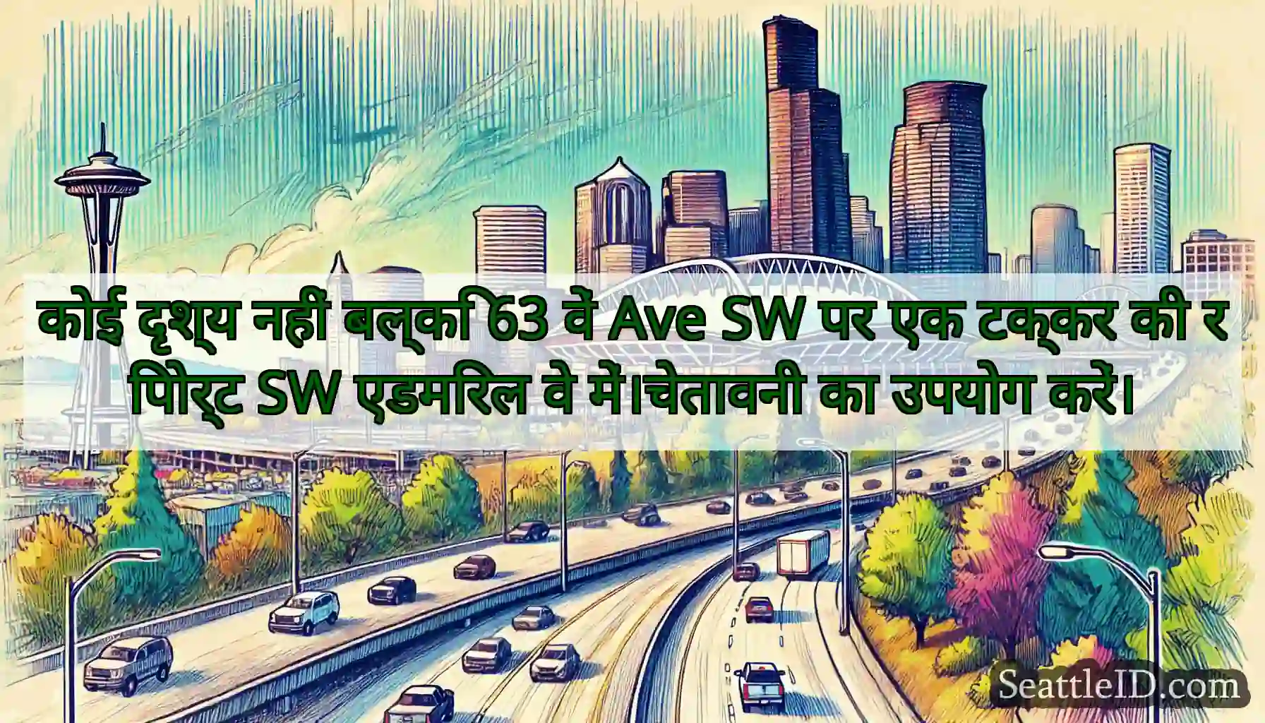कोई दृश्य नहीं बल्कि 63 वें Ave SW पर एक टक्कर की