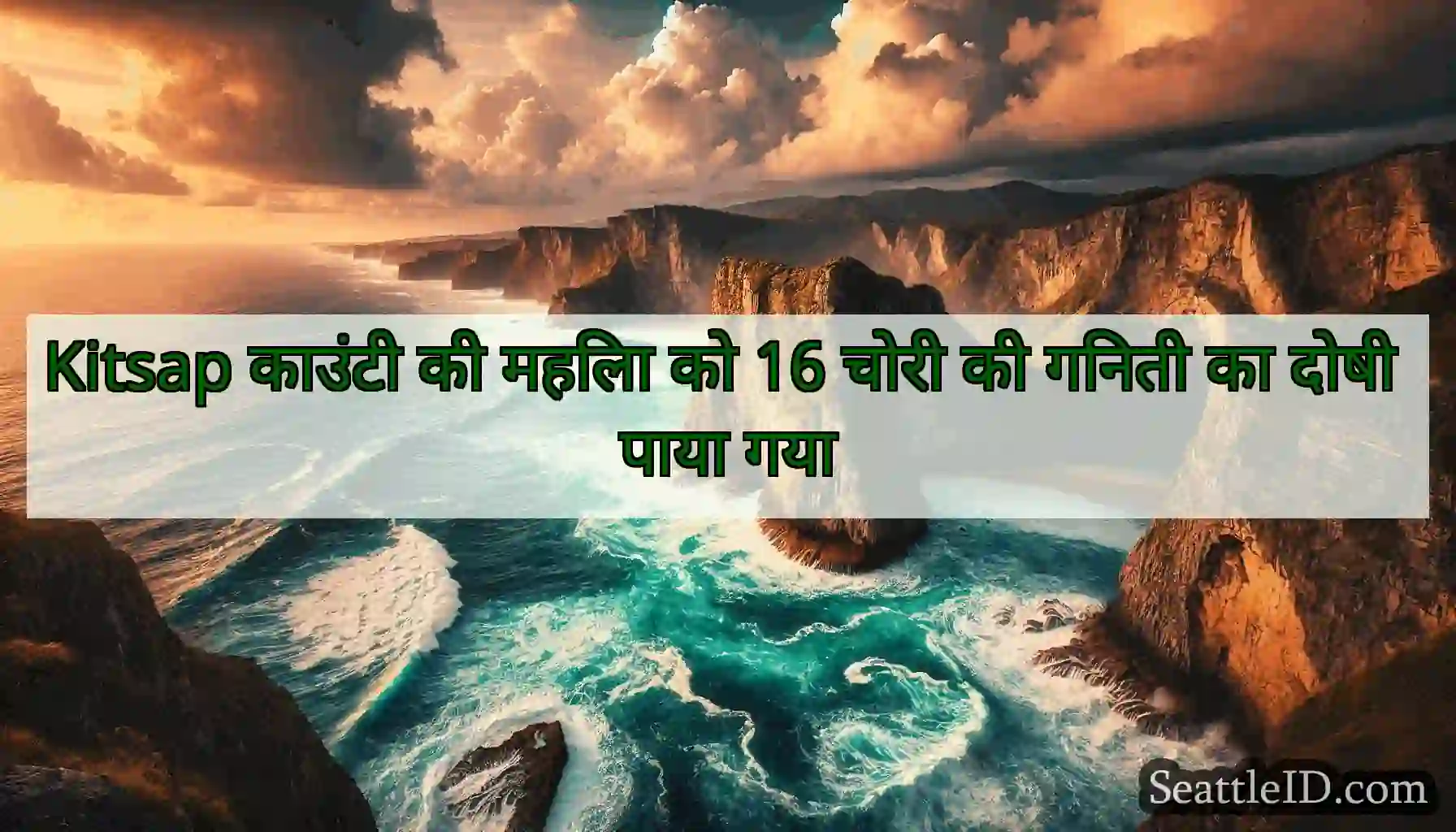 Kitsap काउंटी की महिला को 16 चोरी की गिनती का