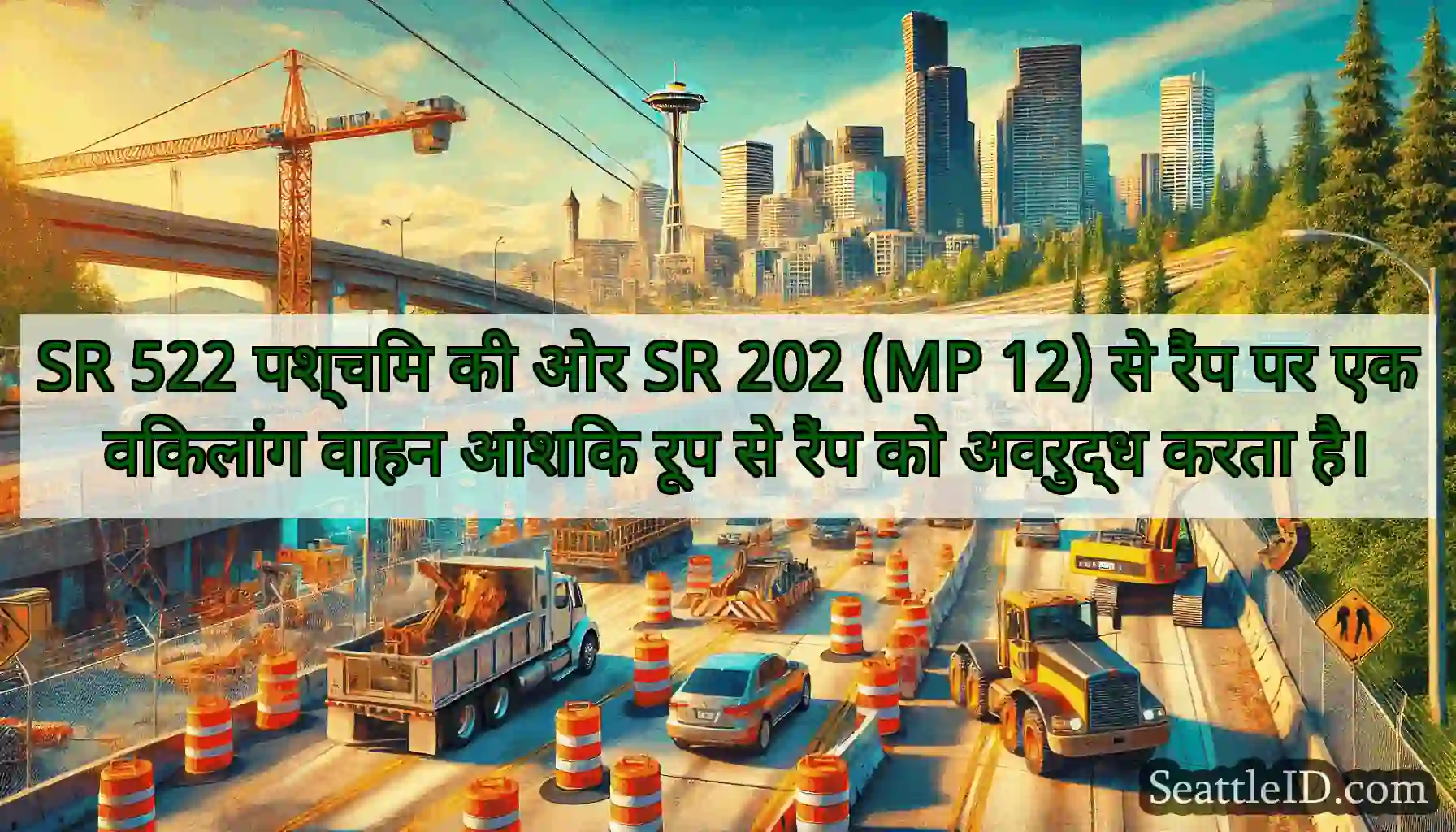 SR 522 पश्चिम की ओर SR 202 (MP 12) से रैंप पर एक