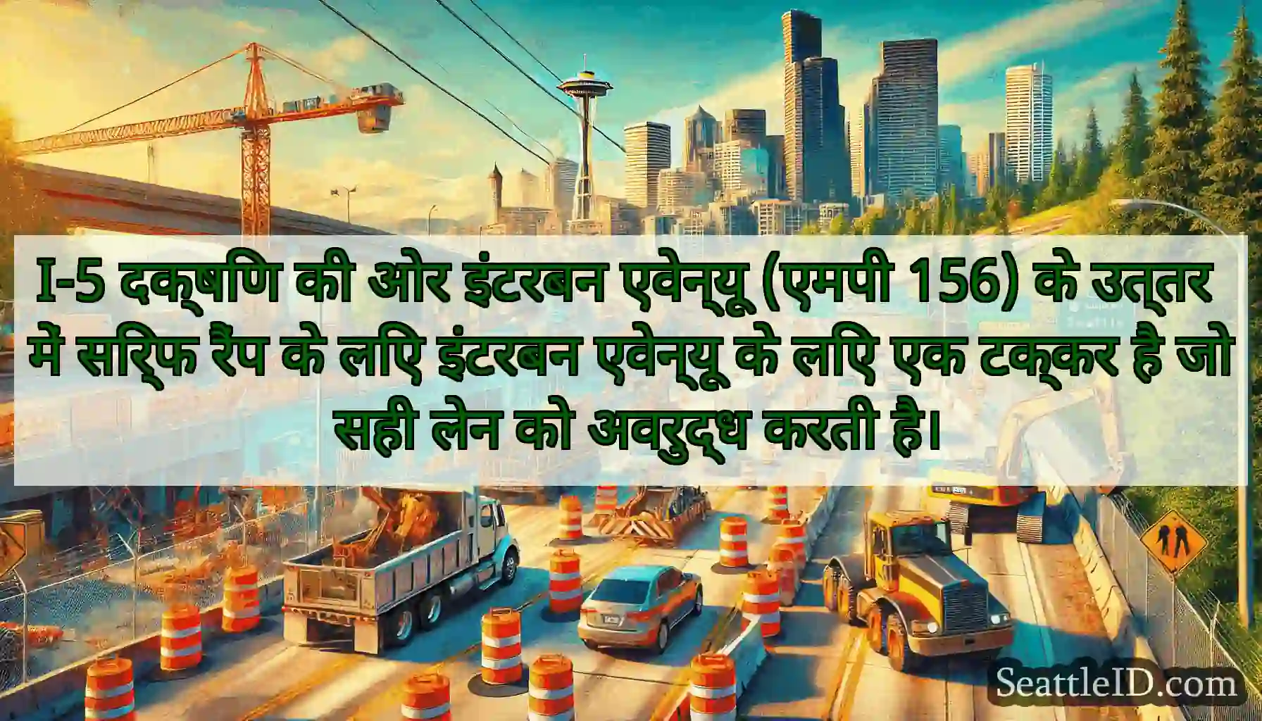 I-5 दक्षिण की ओर इंटरबन एवेन्यू (एमपी 156) के