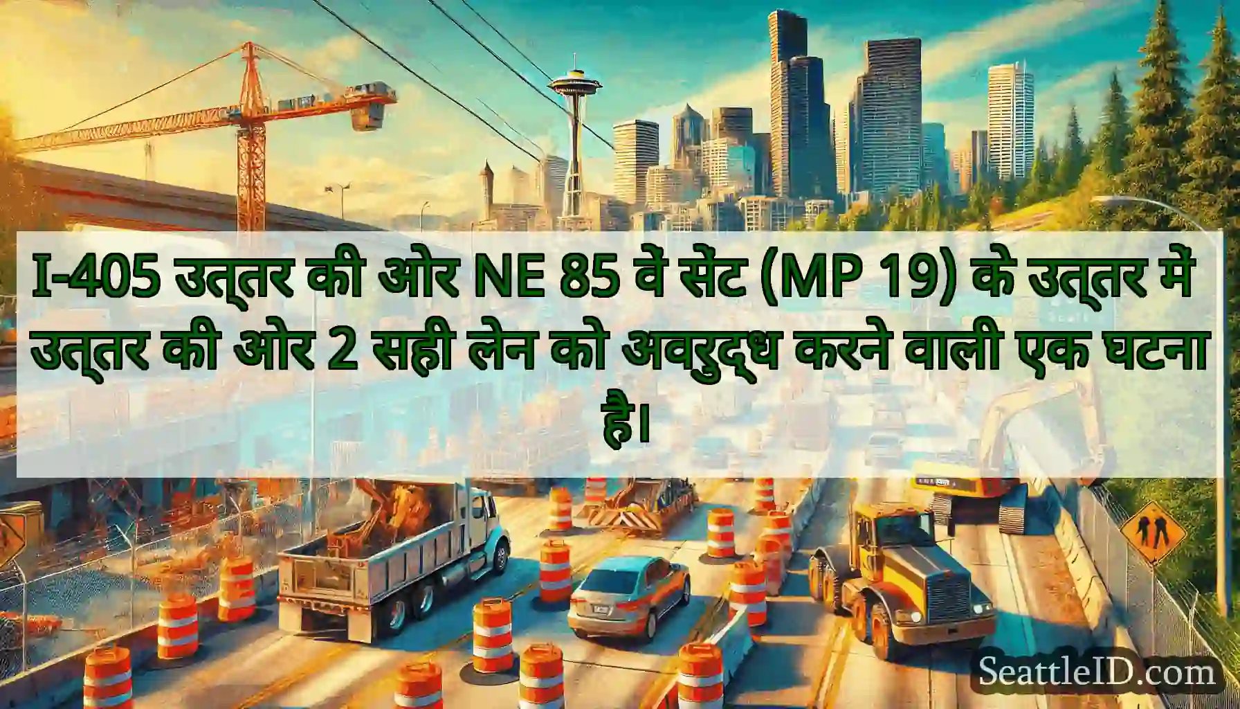 I-405 उत्तर की ओर NE 85 वें सेंट (MP 19) के उत्तर