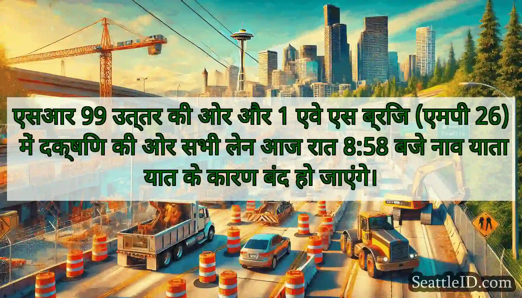 एसआर 99 उत्तर की ओर और 1 एवे एस ब्रिज (एमपी 26)