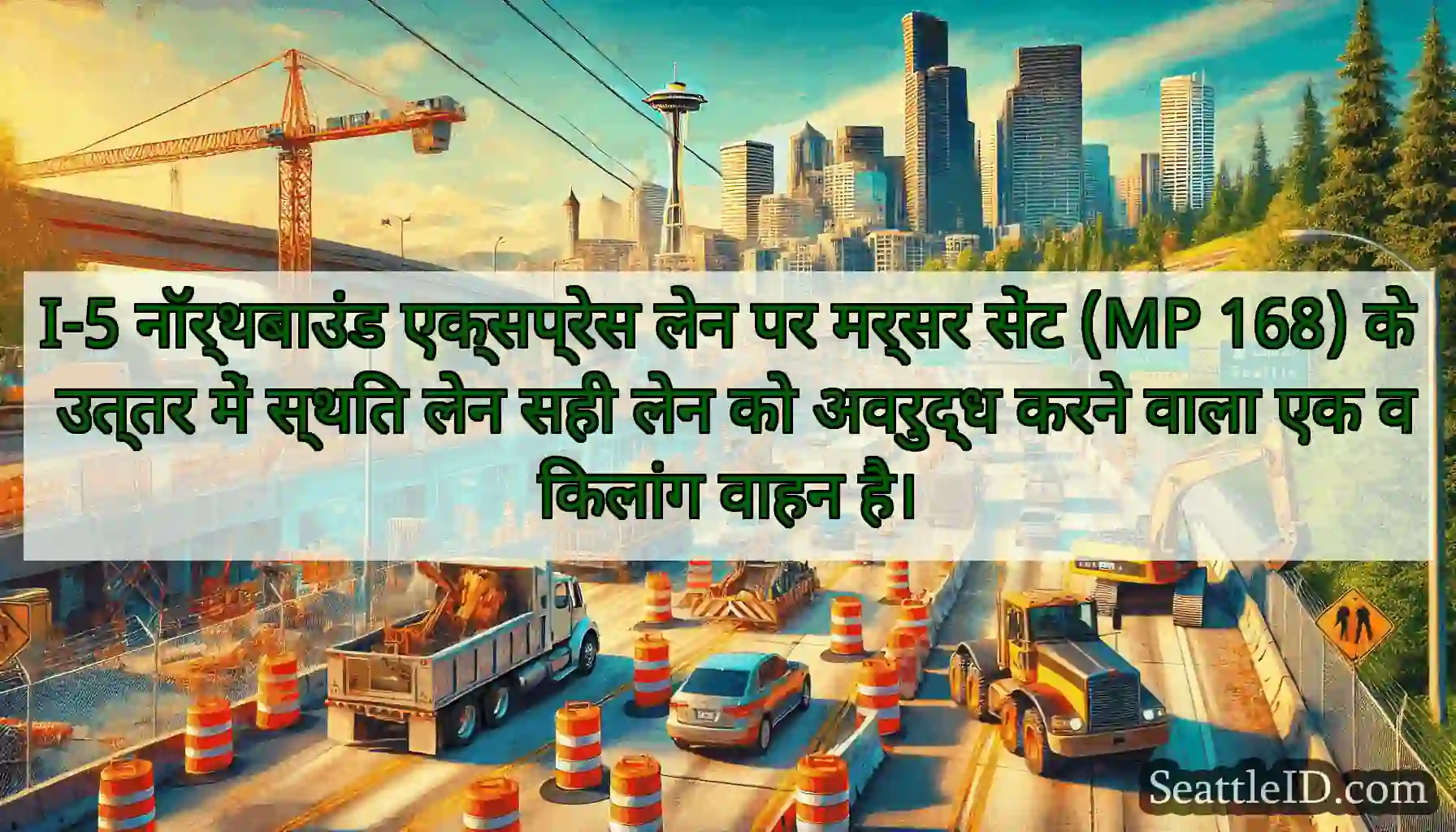 I-5 नॉर्थबाउंड एक्सप्रेस लेन पर मर्सर सेंट (MP