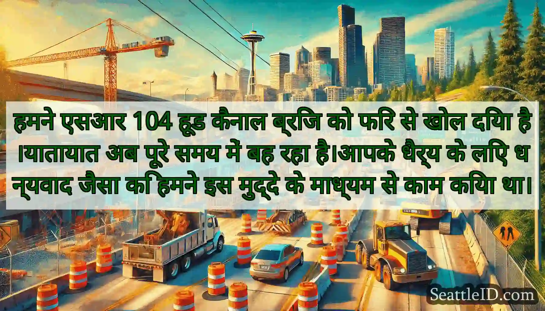 हमने एसआर 104 हूड कैनाल ब्रिज को फिर से खोल दिया