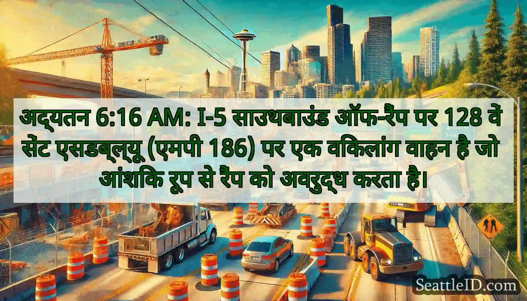 अद्यतन 6:16 AM: I-5 साउथबाउंड ऑफ-रैंप पर 128 वें