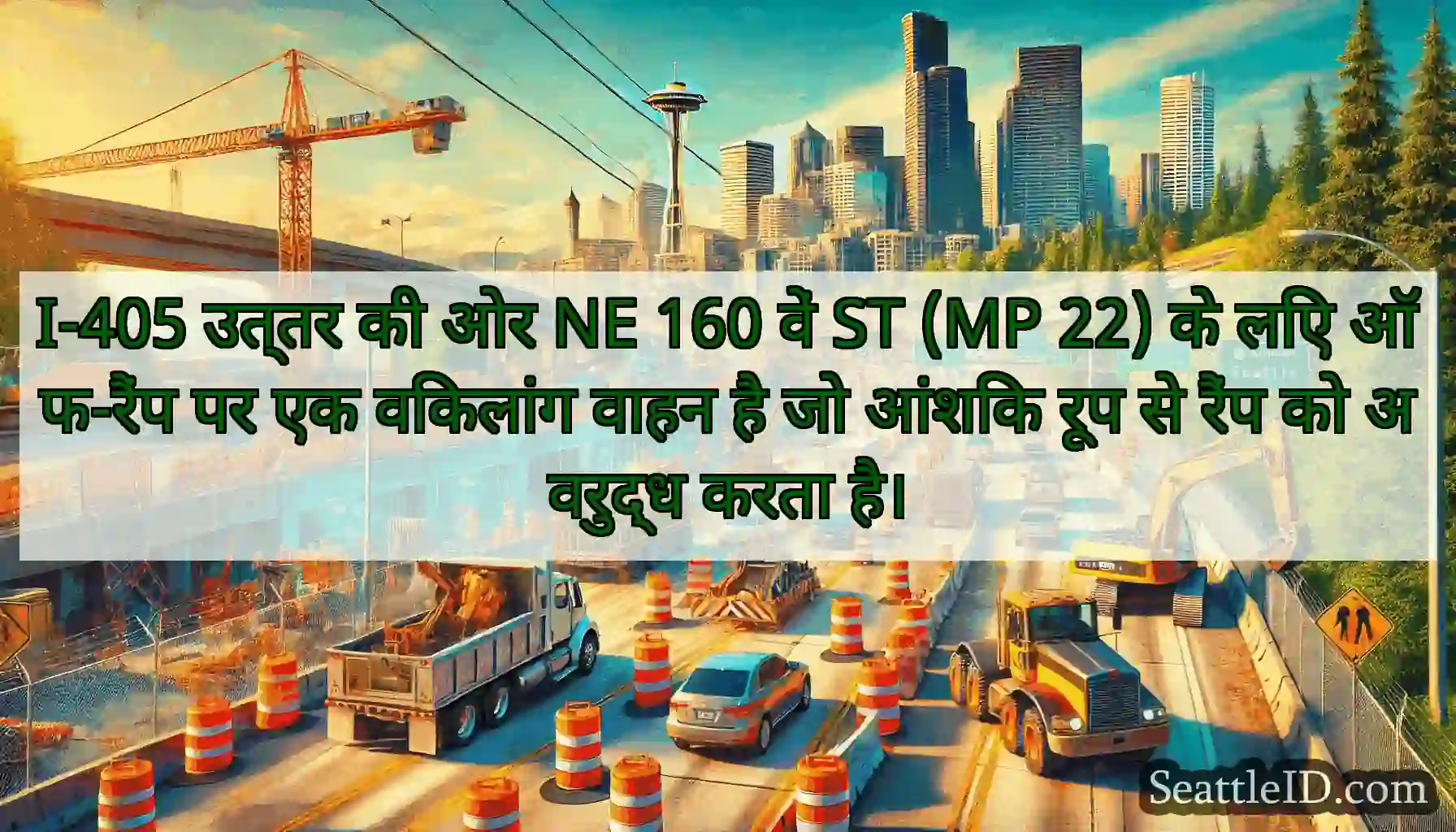 I-405 उत्तर की ओर NE 160 वें ST (MP 22) के लिए