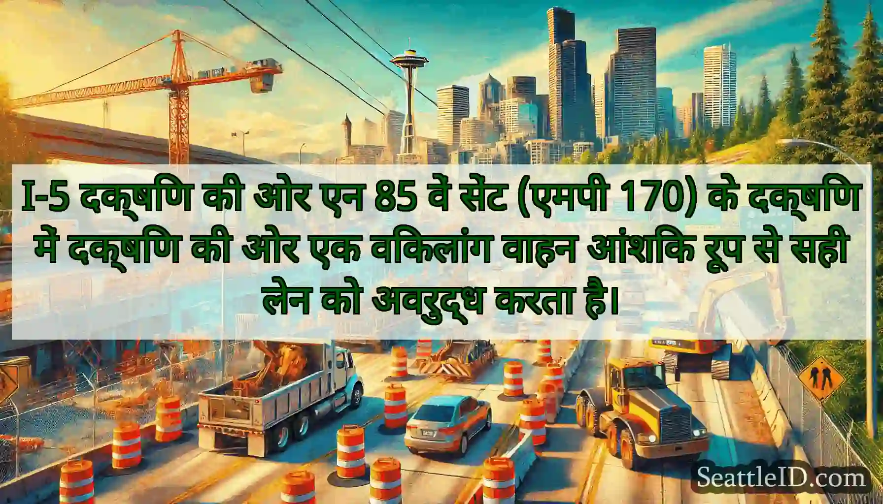 I-5 दक्षिण की ओर एन 85 वें सेंट (एमपी 170) के