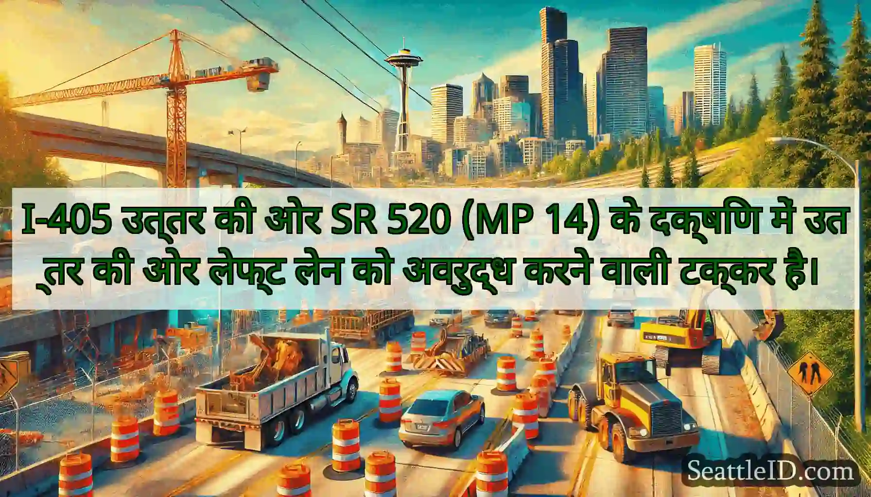 I-405 उत्तर की ओर SR 520 (MP 14) के दक्षिण में