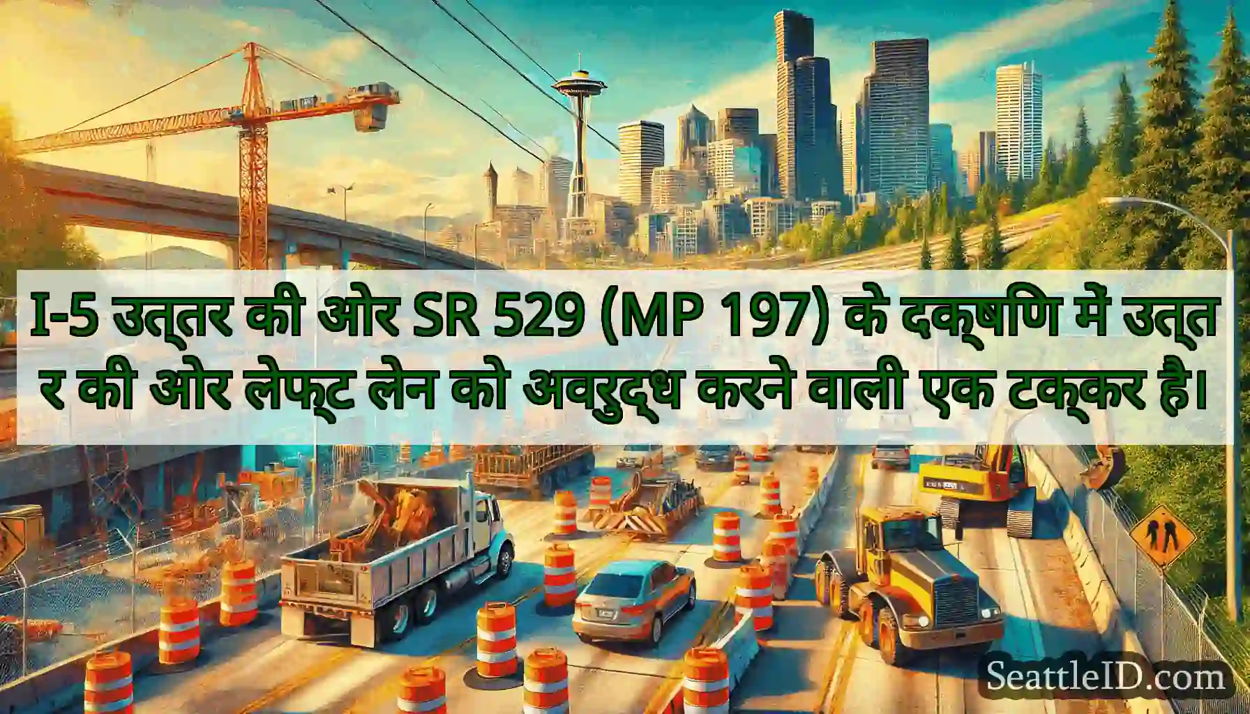 I-5 उत्तर की ओर SR 529 (MP 197) के दक्षिण में