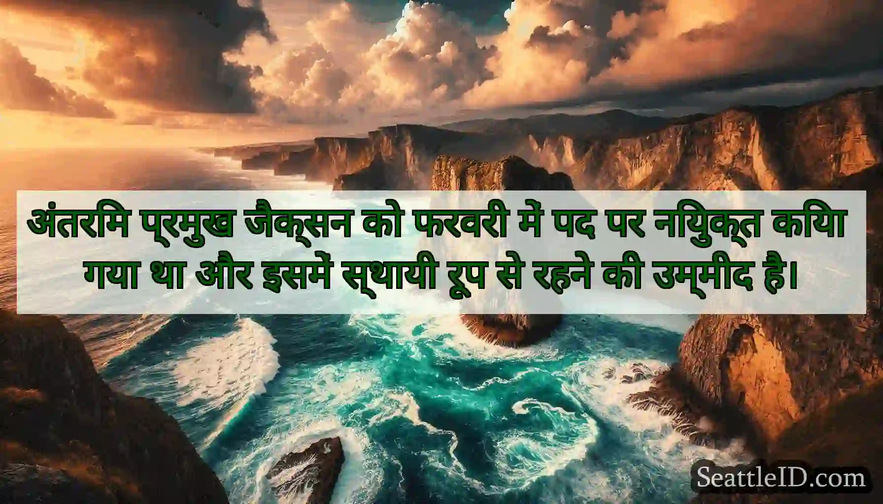 अंतरिम प्रमुख जैक्सन को फरवरी में पद पर नियुक्त