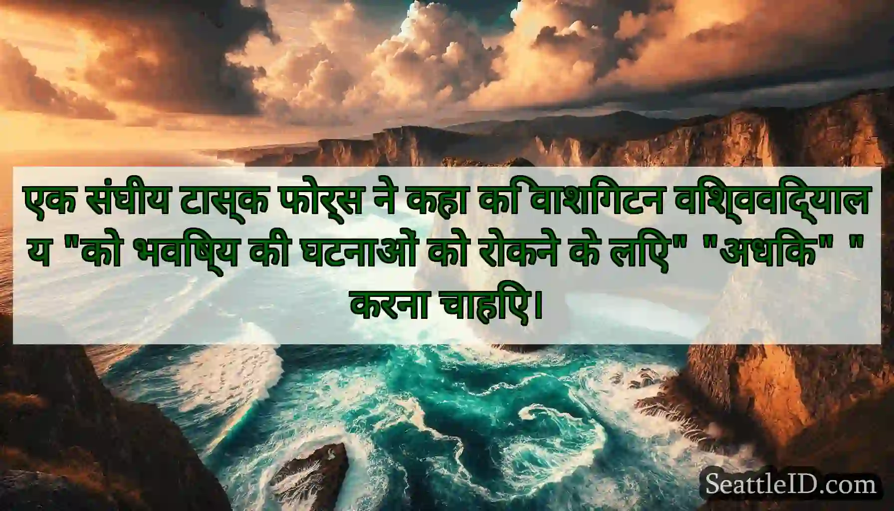 एक संघीय टास्क फोर्स ने कहा कि वाशिंगटन
