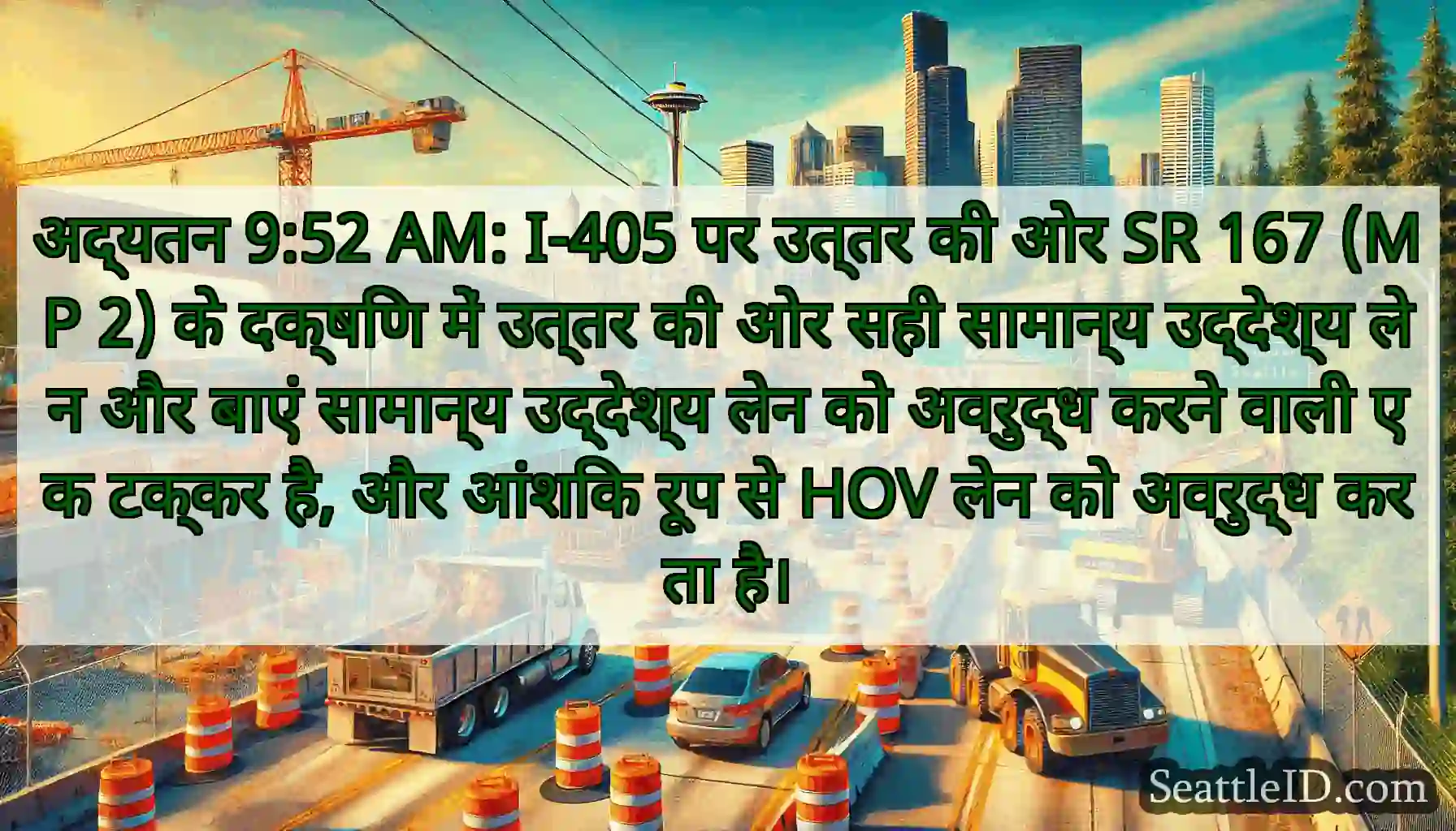 अद्यतन 9:52 AM: I-405 पर उत्तर की ओर SR 167 (MP