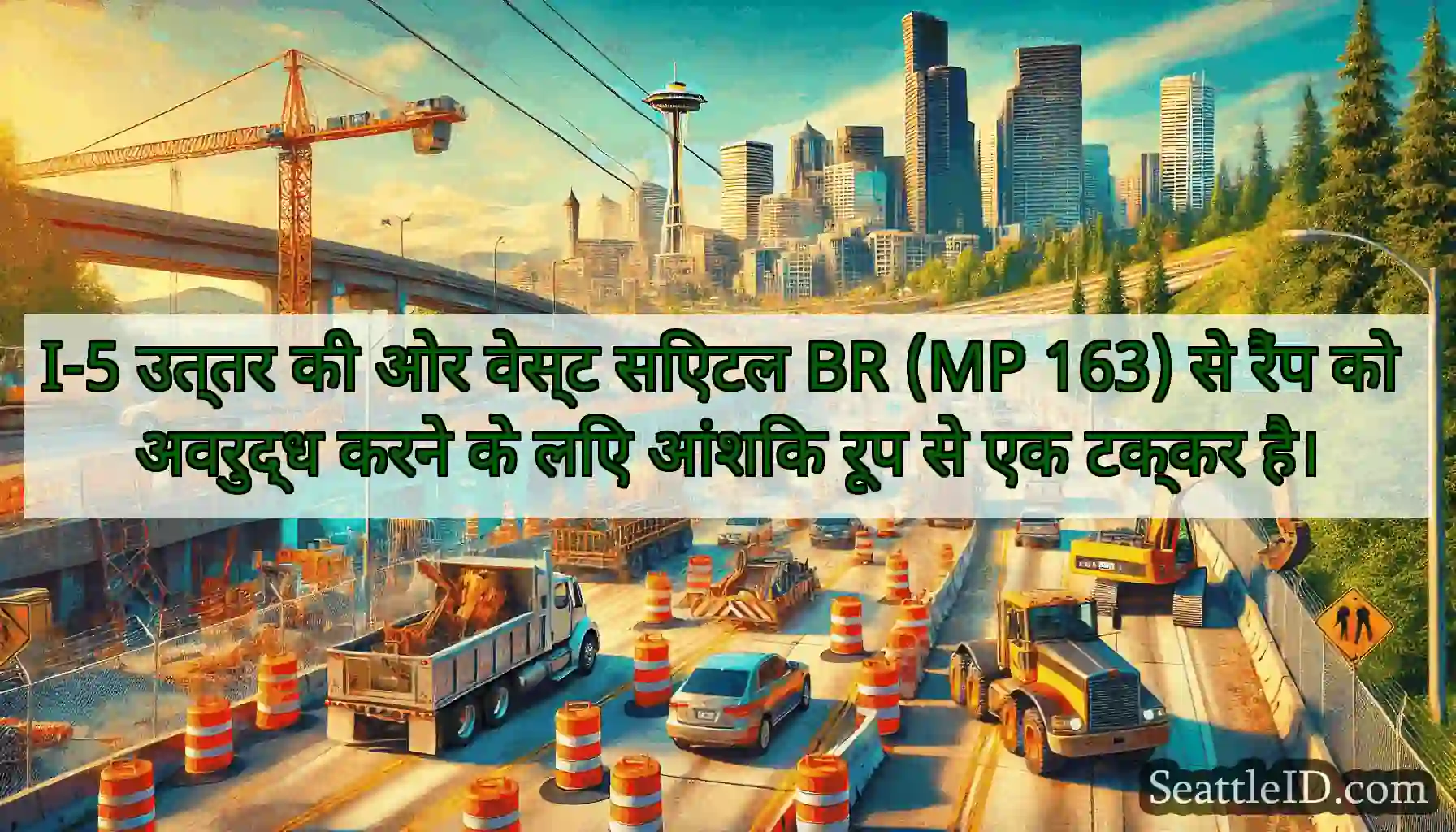 I-5 उत्तर की ओर वेस्ट सिएटल BR (MP 163) से रैंप