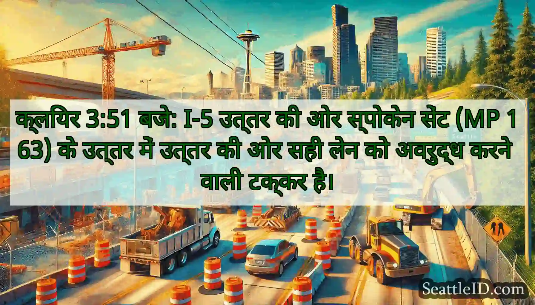 क्लियर 3:51 बजे: I-5 उत्तर की ओर स्पोकेन सेंट (MP
