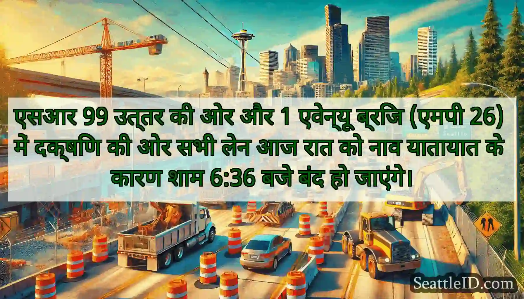 एसआर 99 उत्तर की ओर और 1 एवेन्यू ब्रिज (एमपी 26)