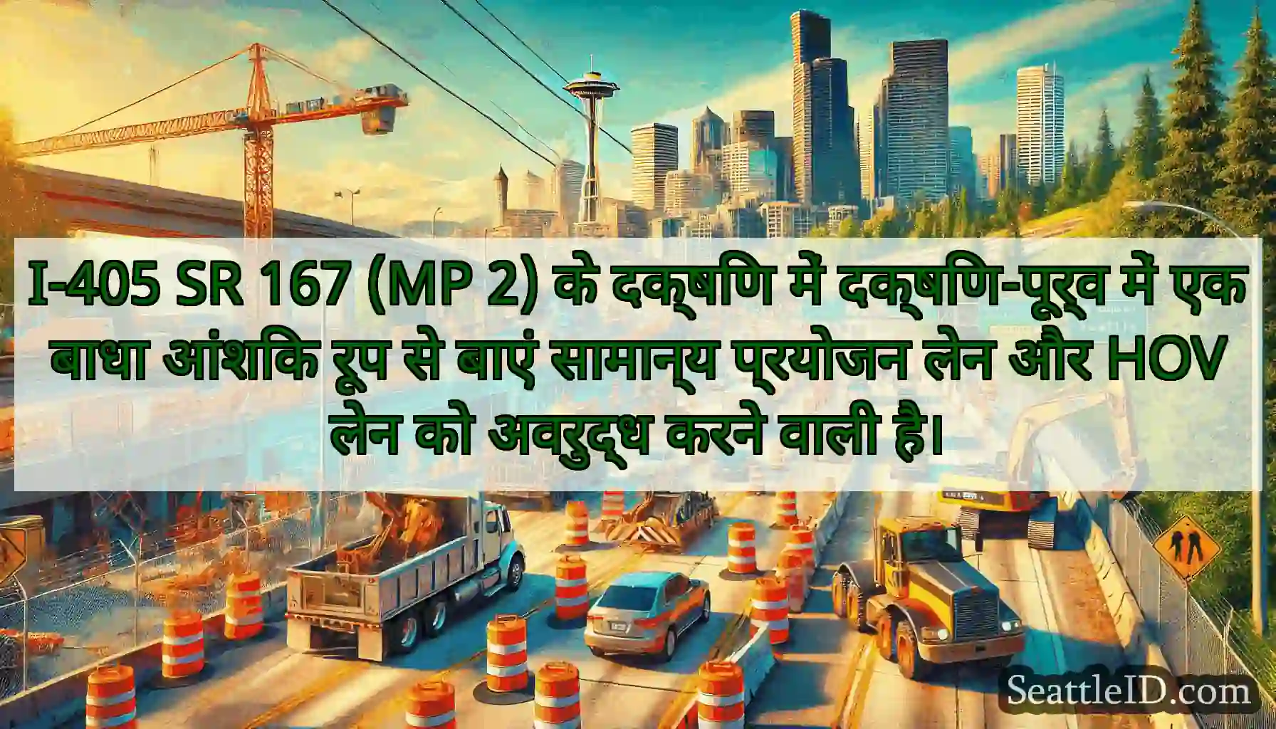 I-405 SR 167 (MP 2) के दक्षिण में दक्षिण-पूर्व