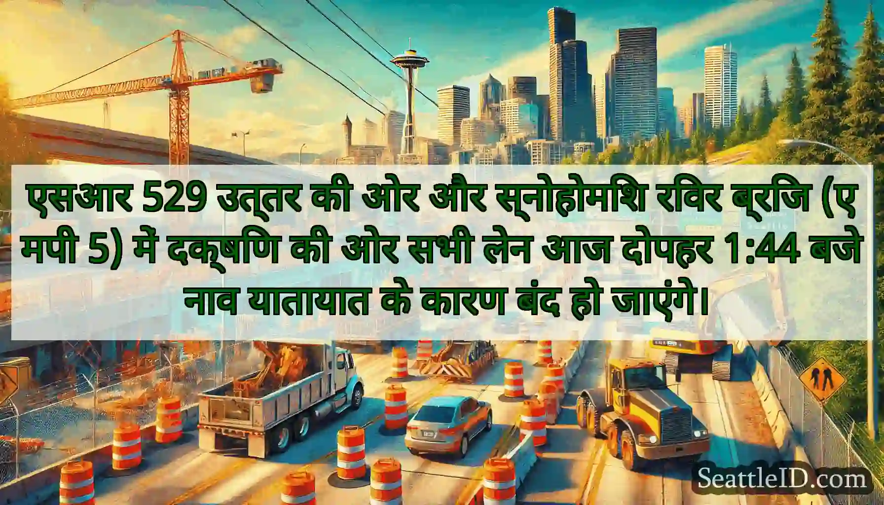 एसआर 529 उत्तर की ओर और स्नोहोमिश रिवर ब्रिज