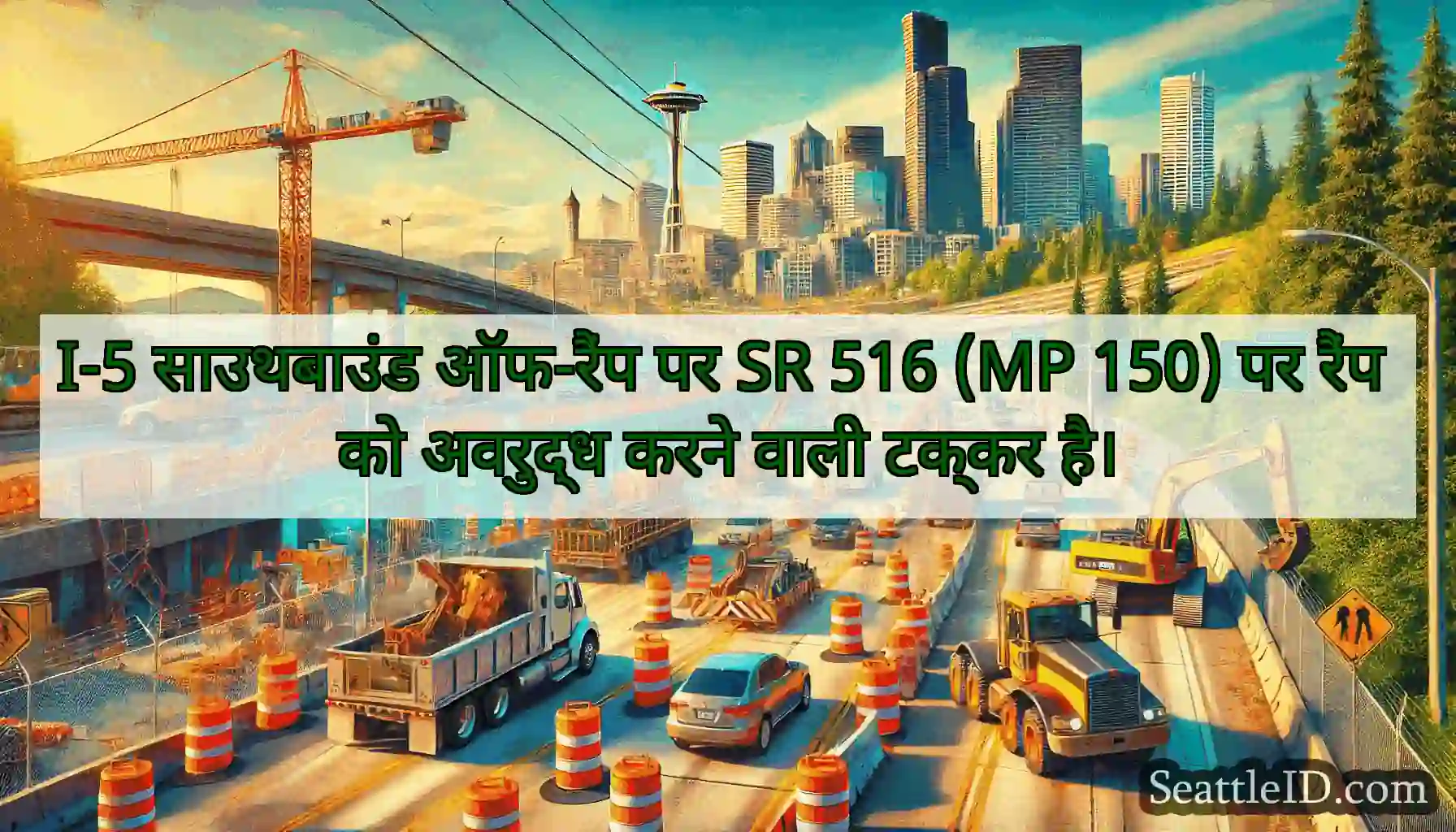 I-5 साउथबाउंड ऑफ-रैंप पर SR 516 (MP 150) पर रैंप