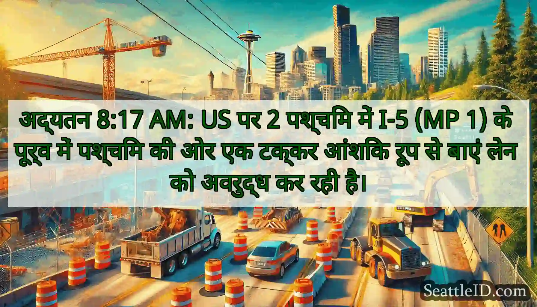 अद्यतन 8:17 AM: US पर 2 पश्चिम में I-5 (MP 1) के