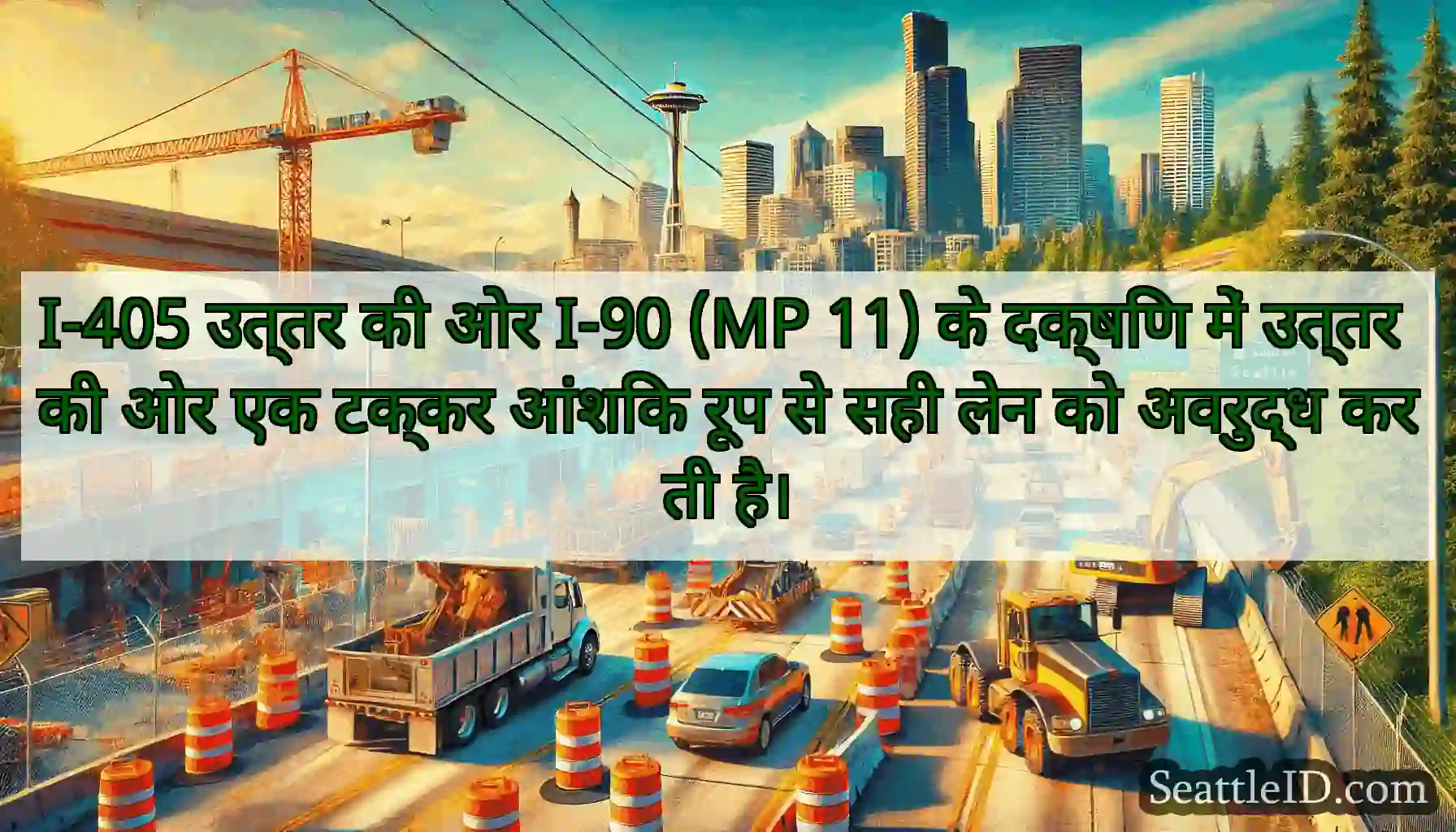 I-405 उत्तर की ओर I-90 (MP 11) के दक्षिण में