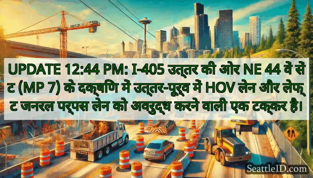 UPDATE 12:44 PM: I-405 उत्तर की ओर NE 44 वें सेंट