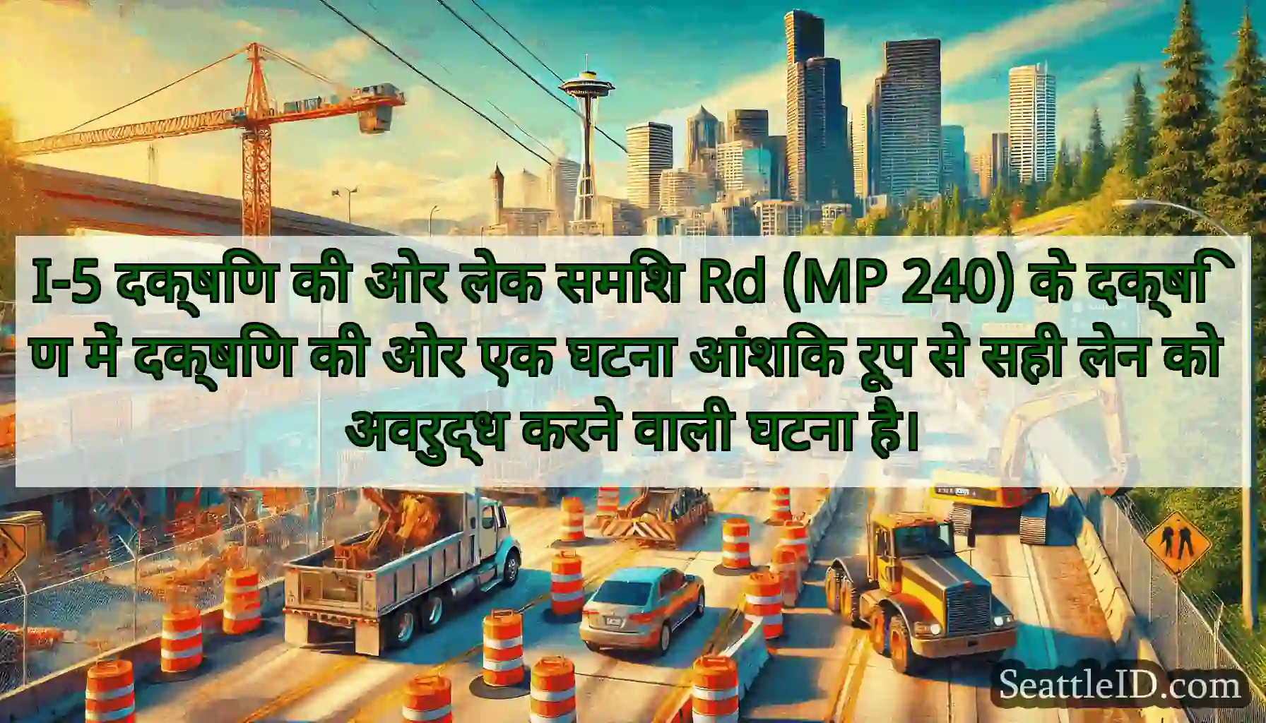 I-5 दक्षिण की ओर लेक समिश Rd (MP 240) के दक्षिण