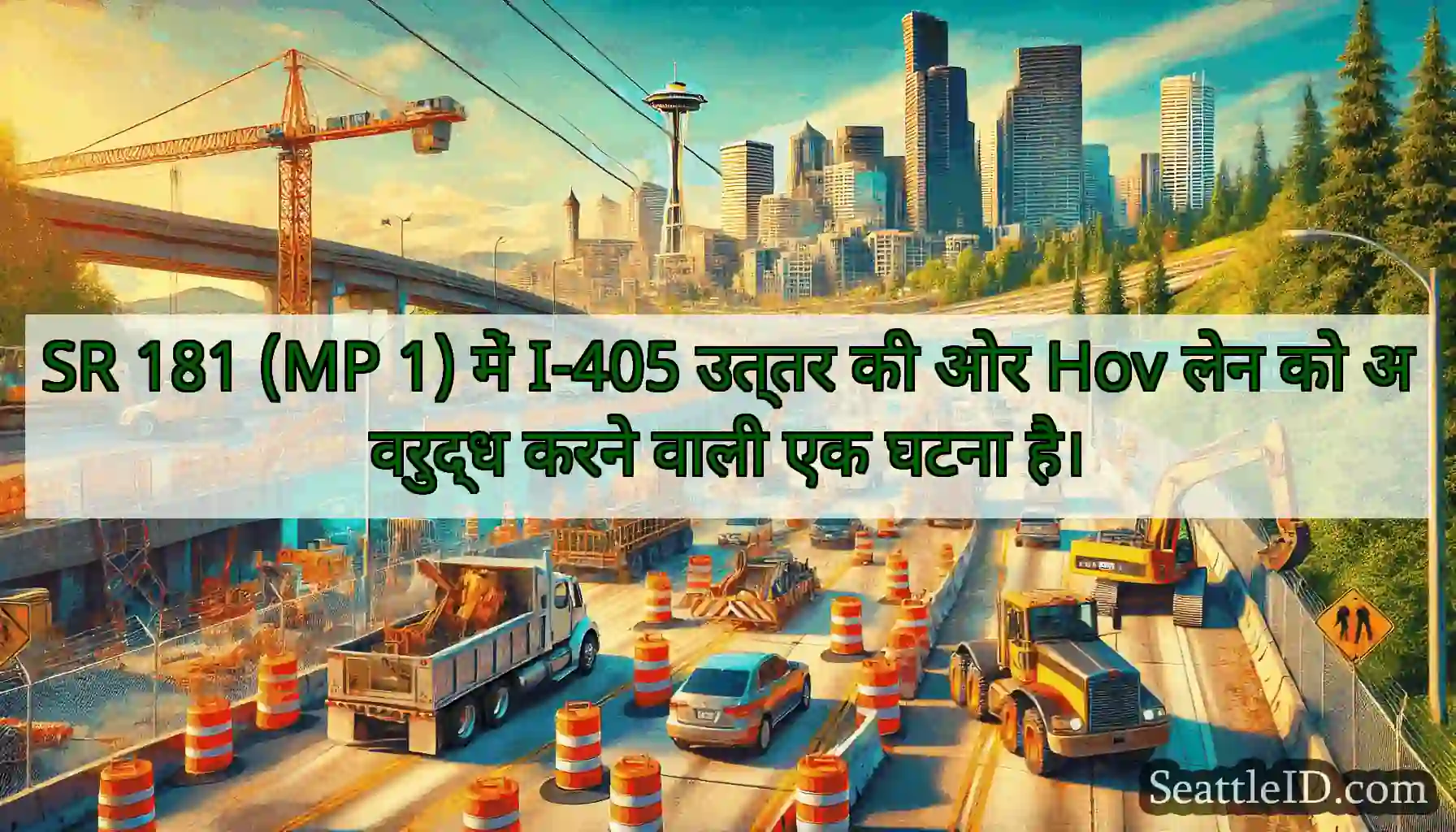 SR 181 (MP 1) में I-405 उत्तर की ओर Hov लेन को