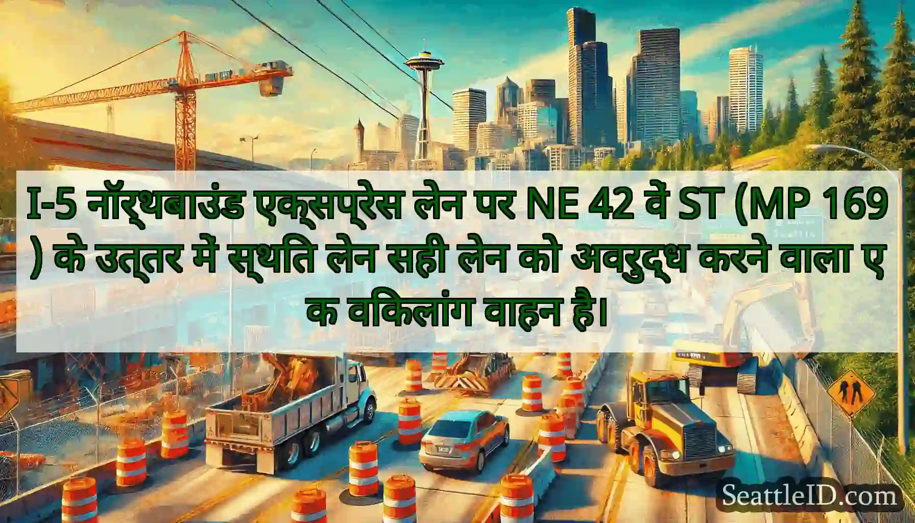 I-5 नॉर्थबाउंड एक्सप्रेस लेन पर NE 42 वें ST (MP