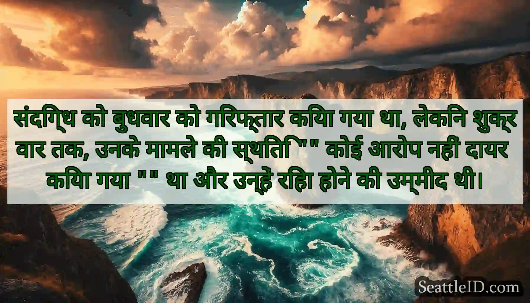 संदिग्ध को बुधवार को गिरफ्तार किया गया था, लेकिन