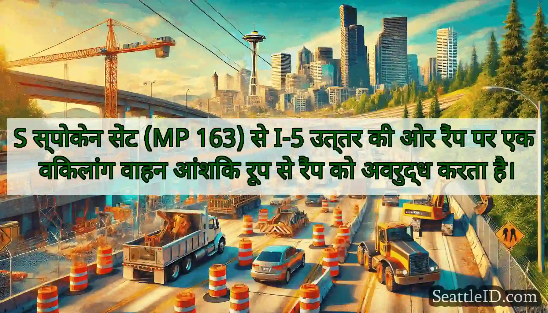 S स्पोकेन सेंट (MP 163) से I-5 उत्तर की ओर रैंप