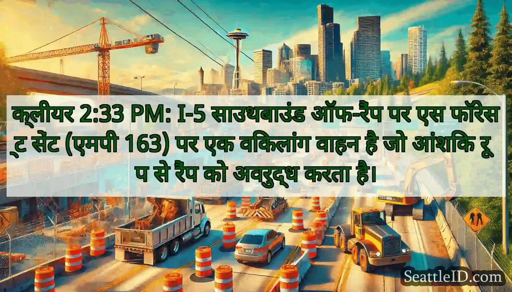 क्लीयर 2:33 PM: I-5 साउथबाउंड ऑफ-रैंप पर एस