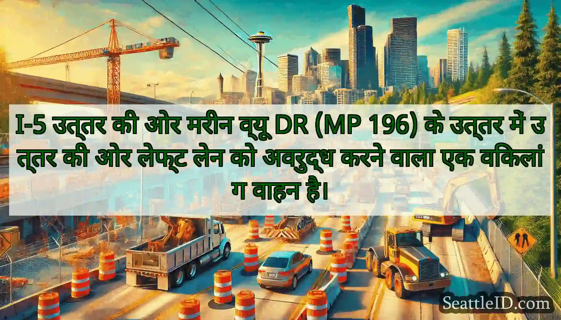 I-5 उत्तर की ओर मरीन व्यू DR (MP 196) के उत्तर