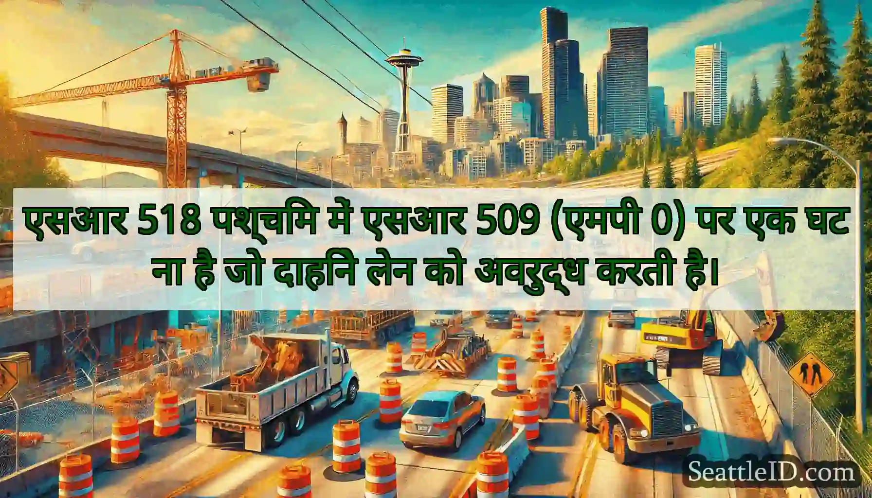 एसआर 518 पश्चिम में एसआर 509 (एमपी 0) पर एक घटना