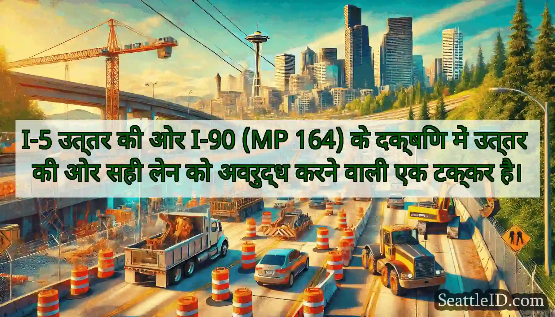 I-5 उत्तर की ओर I-90 (MP 164) के दक्षिण में उत्तर