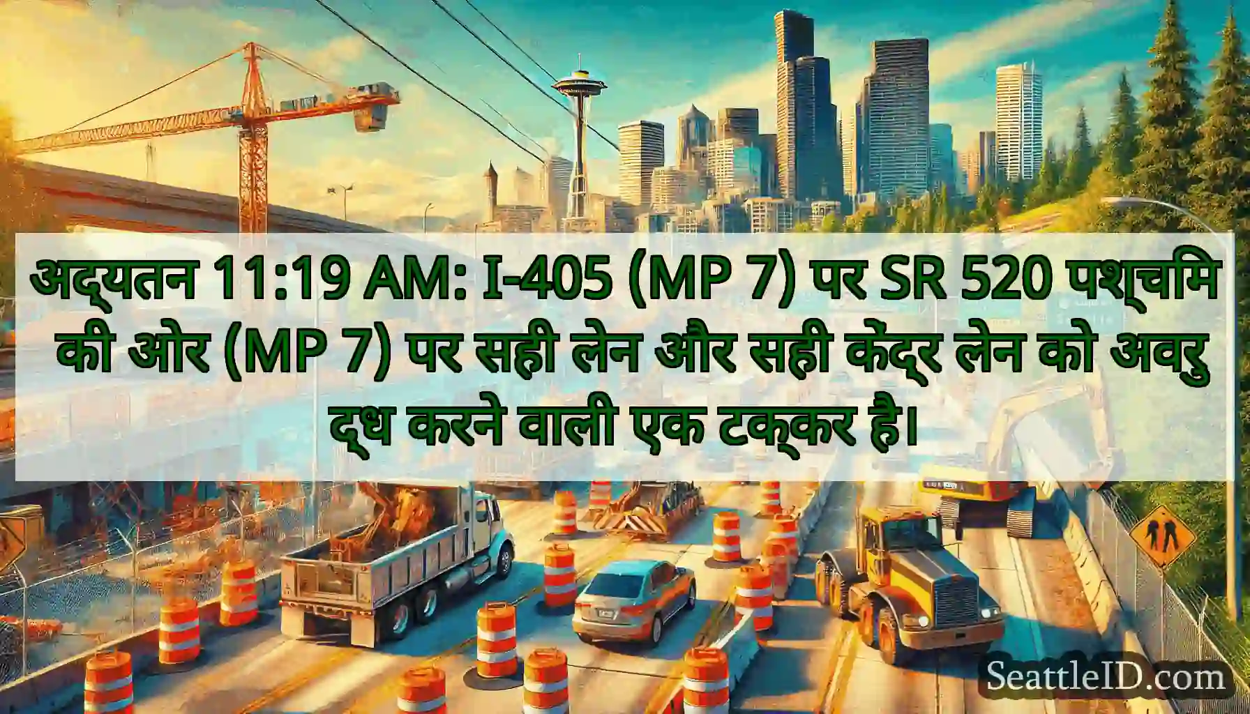 अद्यतन 11:19 AM: I-405 (MP 7) पर SR 520 पश्चिम की