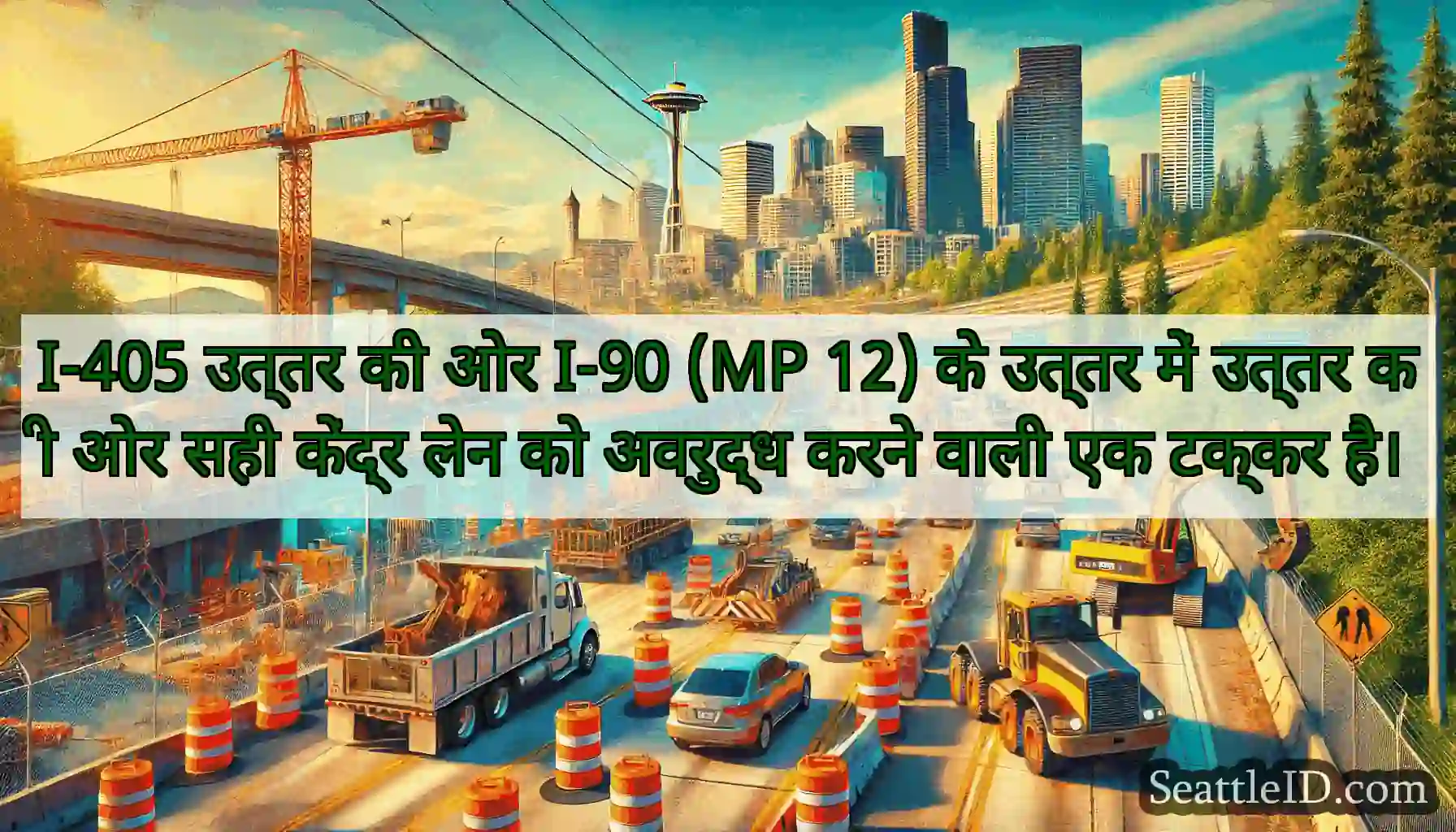 I-405 उत्तर की ओर I-90 (MP 12) के उत्तर में उत्तर