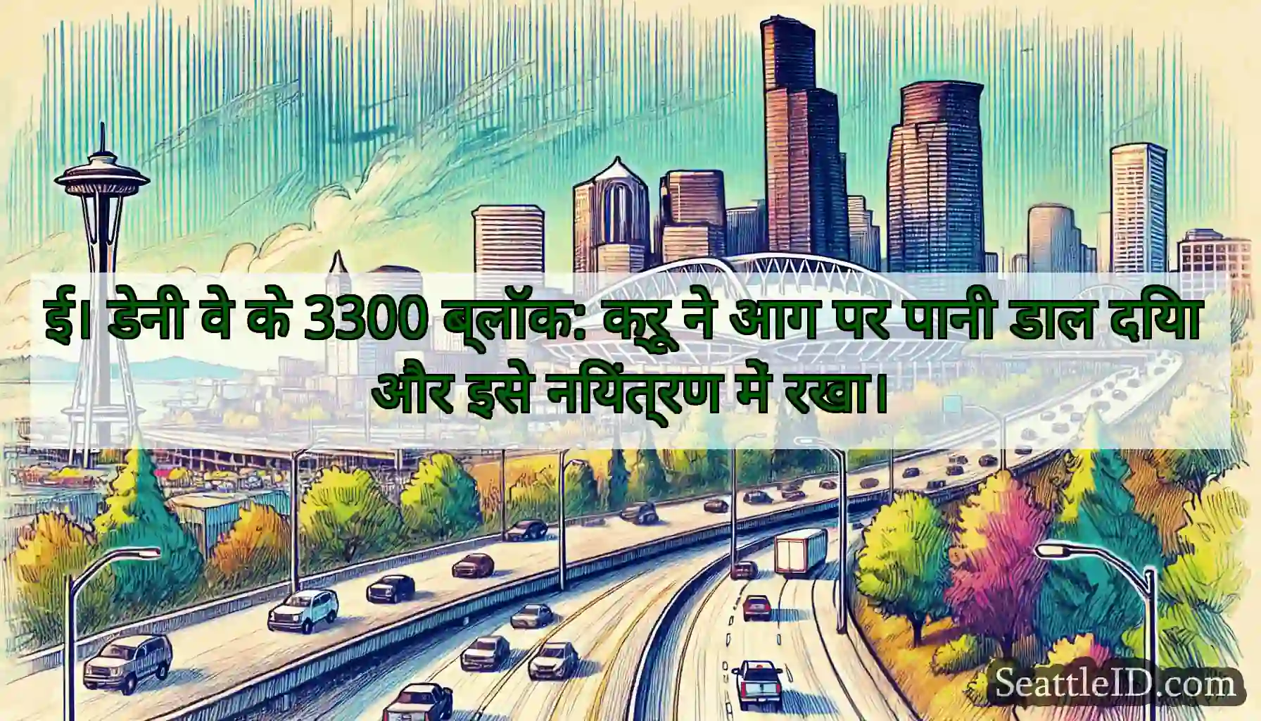 ई। डेनी वे के 3300 ब्लॉक: क्रू ने आग पर पानी डाल