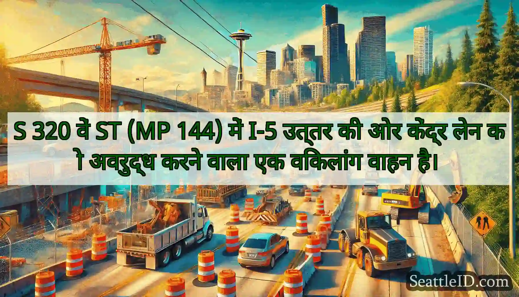 S 320 वें ST (MP 144) में I-5 उत्तर की ओर केंद्र