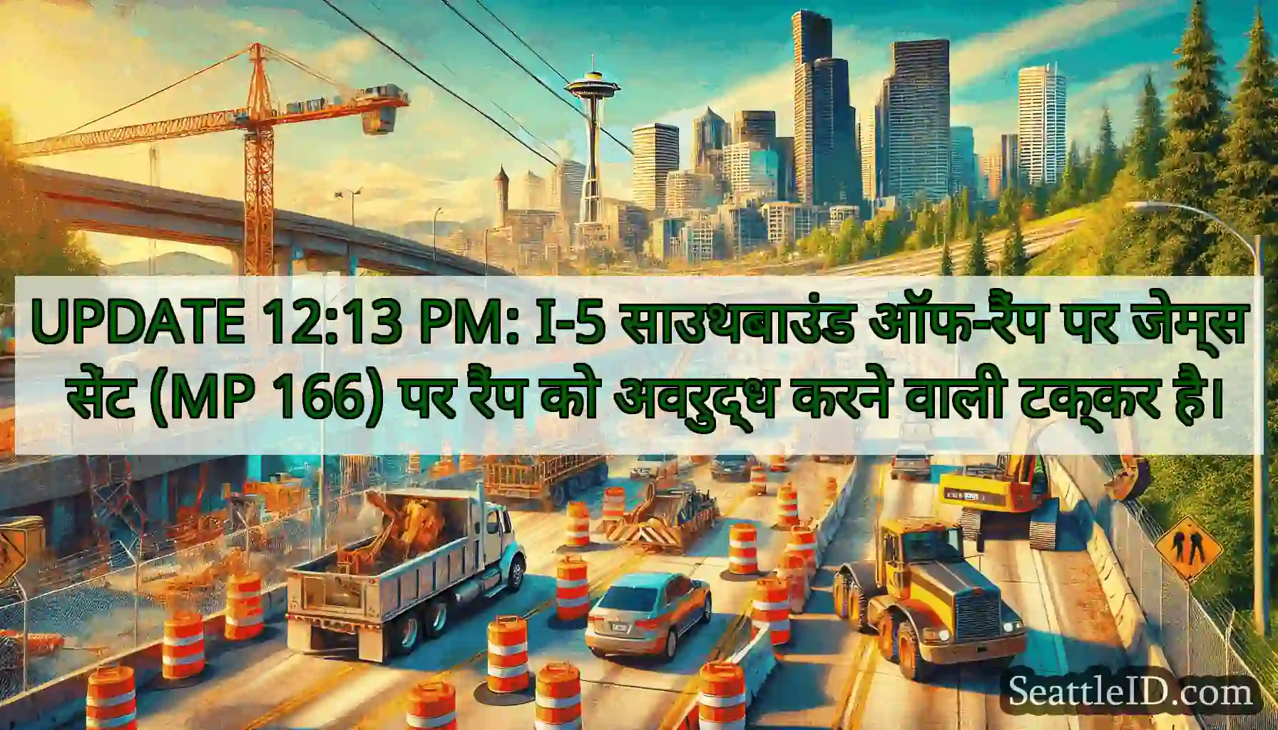 UPDATE 12:13 PM: I-5 साउथबाउंड ऑफ-रैंप पर जेम्स