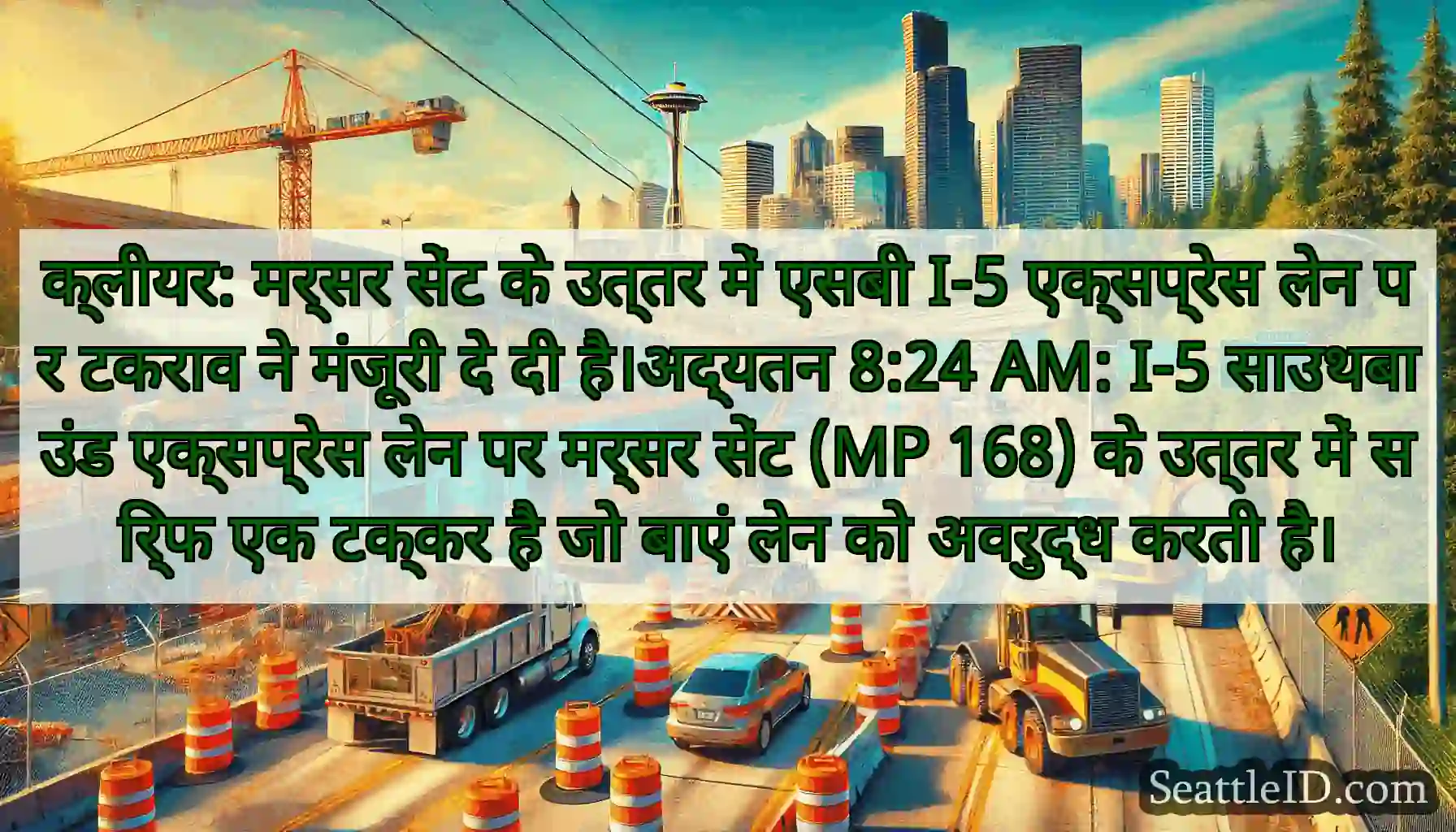 क्लीयर: मर्सर सेंट के उत्तर में एसबी I-5