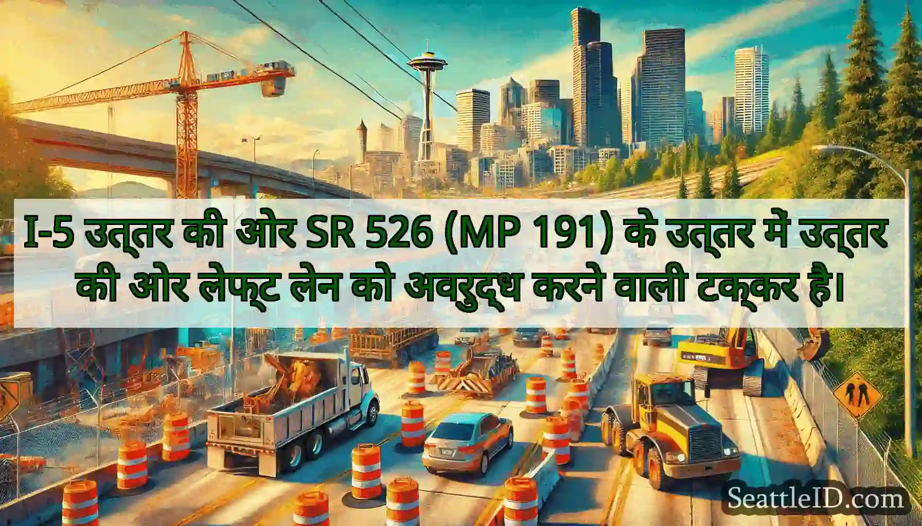 I-5 उत्तर की ओर SR 526 (MP 191) के उत्तर में