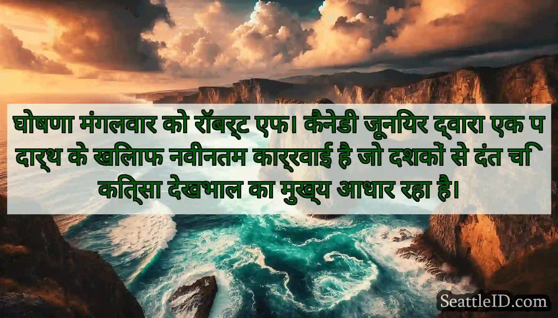 घोषणा मंगलवार को रॉबर्ट एफ। कैनेडी जूनियर द्वारा