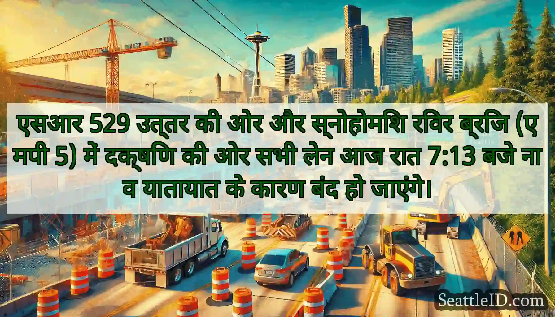 एसआर 529 उत्तर की ओर और स्नोहोमिश रिवर ब्रिज