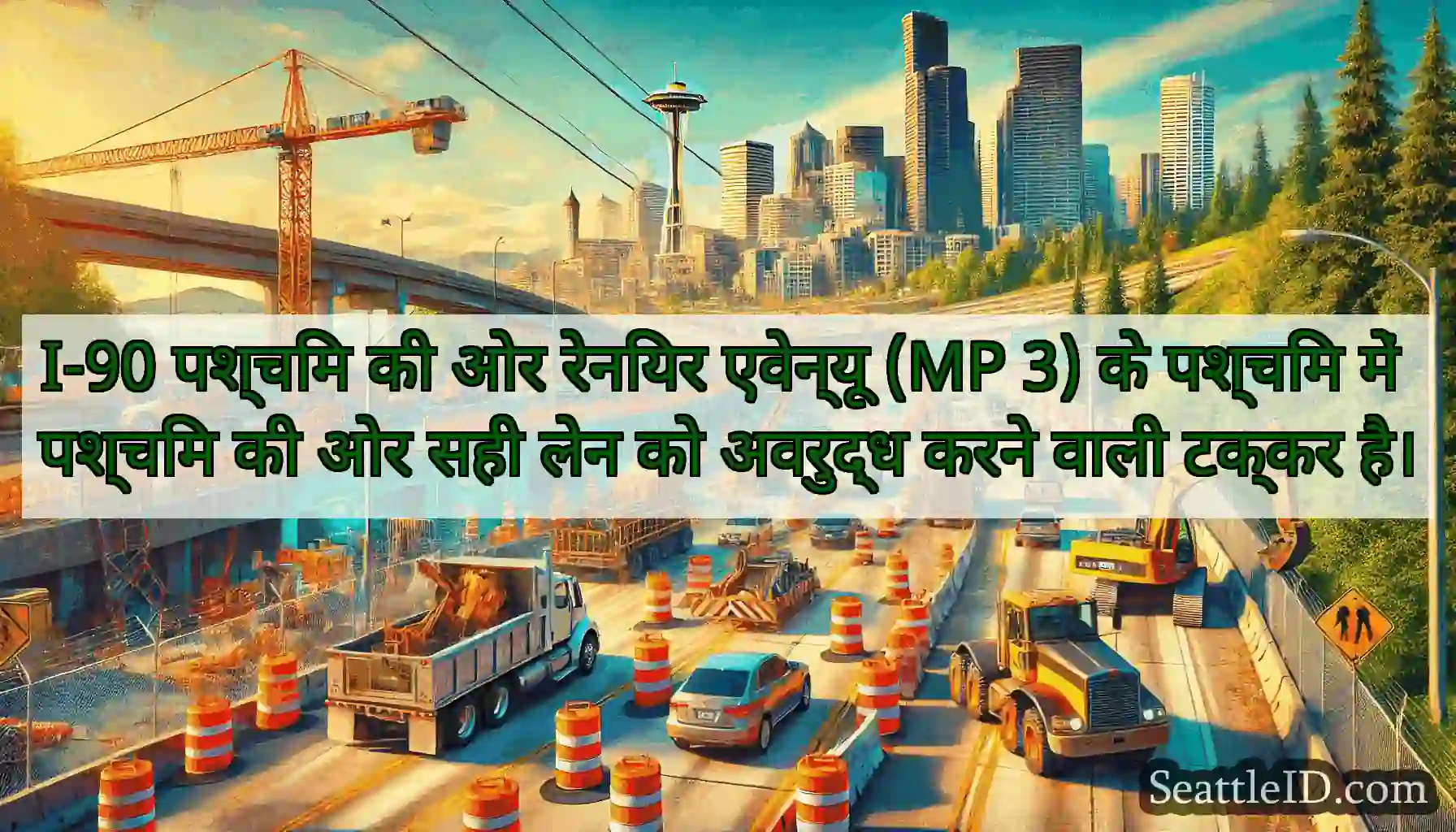 I-90 पश्चिम की ओर रेनियर एवेन्यू (MP 3) के पश्चिम