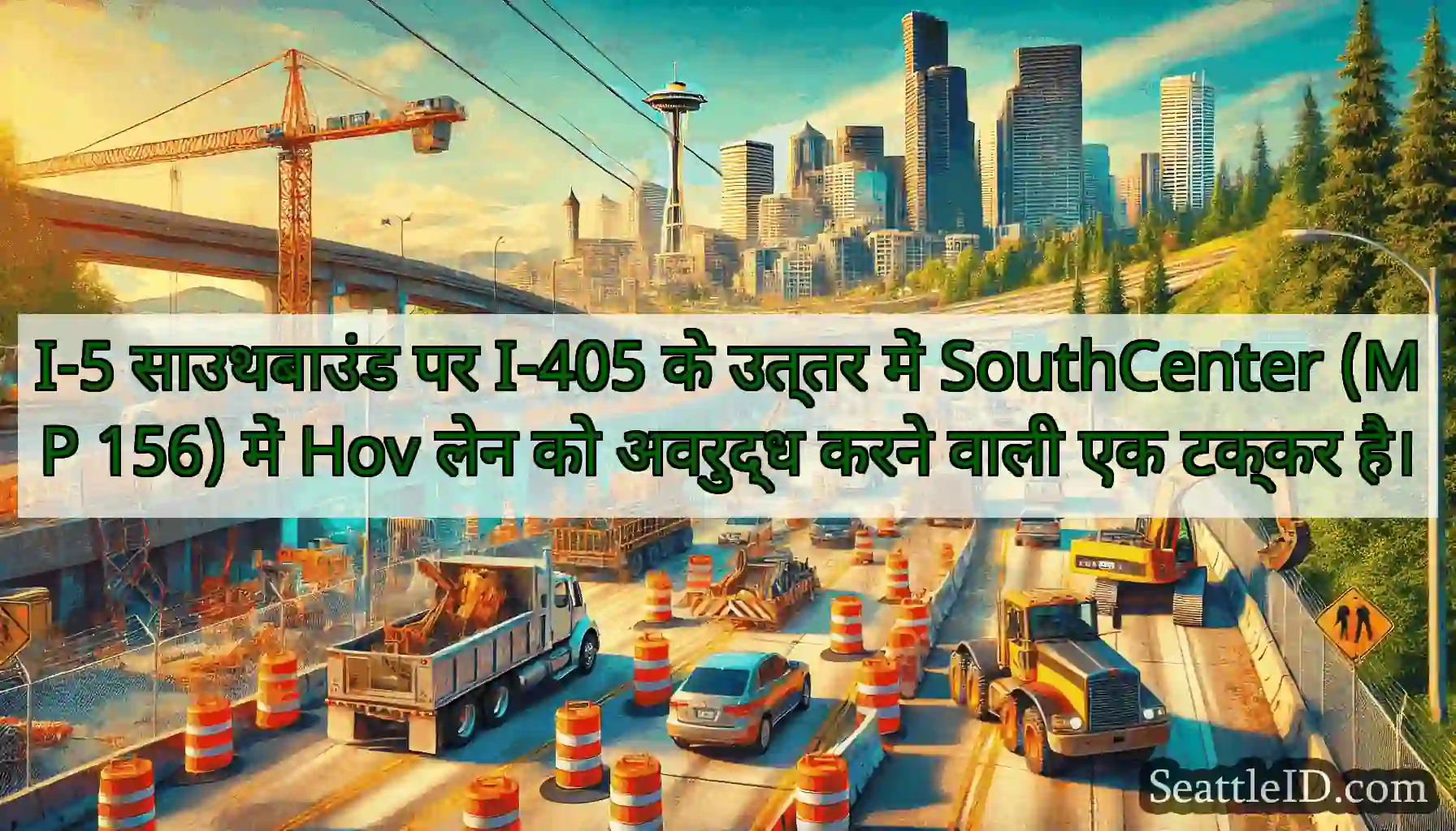I-5 साउथबाउंड पर I-405 के उत्तर में SouthCenter