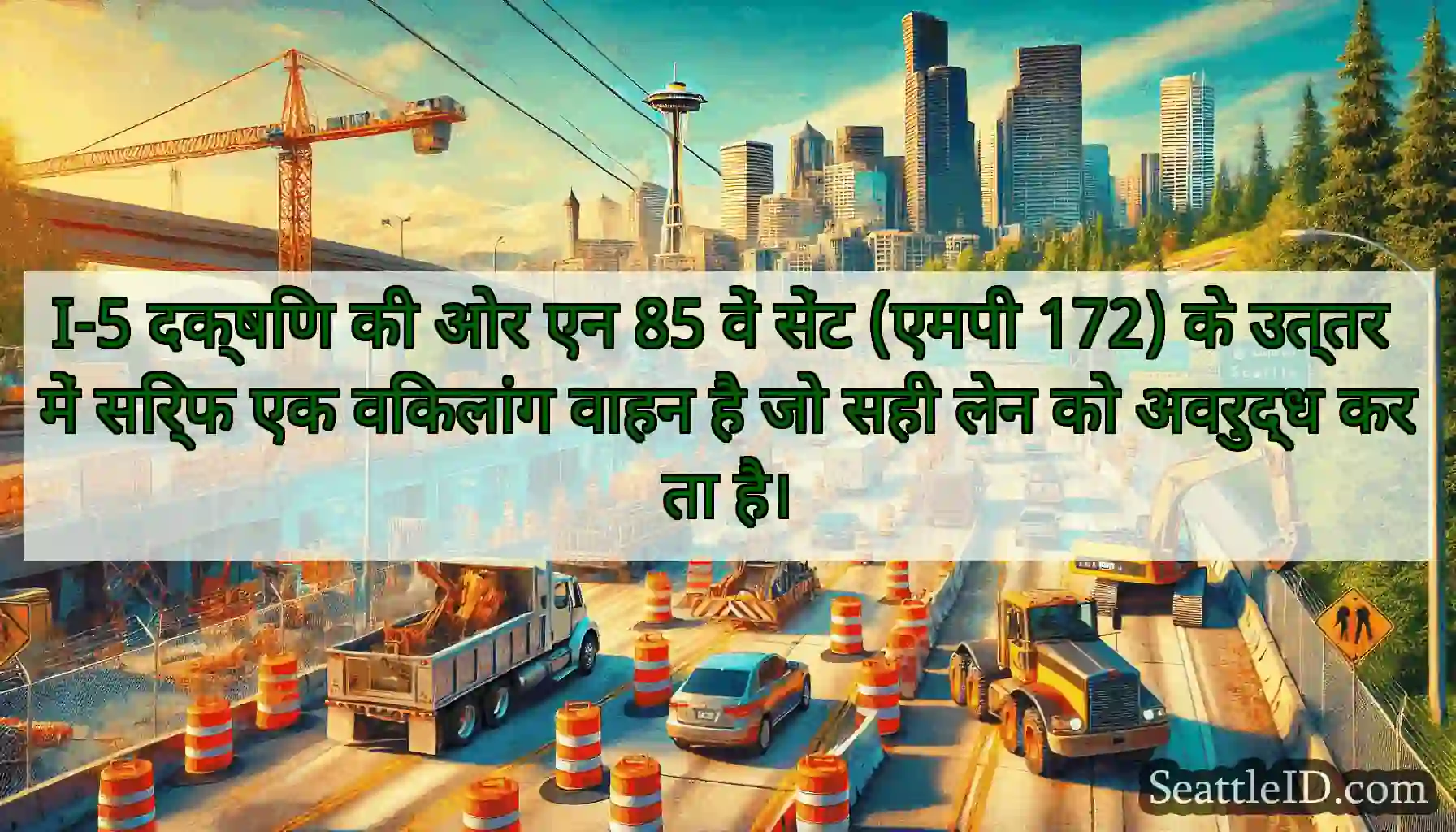 I-5 दक्षिण की ओर एन 85 वें सेंट (एमपी 172) के
