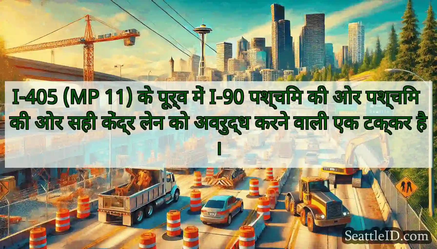 I-405 (MP 11) के पूर्व में I-90 पश्चिम की ओर