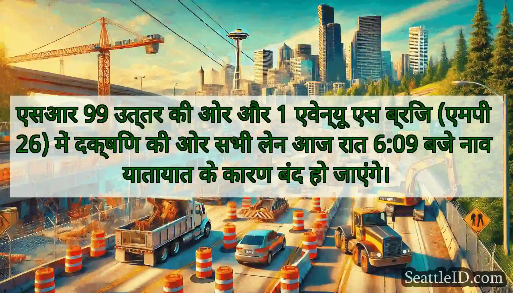एसआर 99 उत्तर की ओर और 1 एवेन्यू एस ब्रिज (एमपी